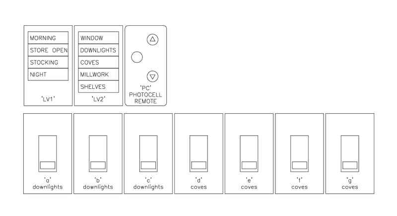 5037 Dialectic_Lighting-Controls_Switchbank Elevation - Case 2